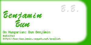 benjamin bun business card