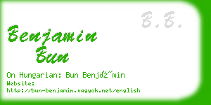 benjamin bun business card